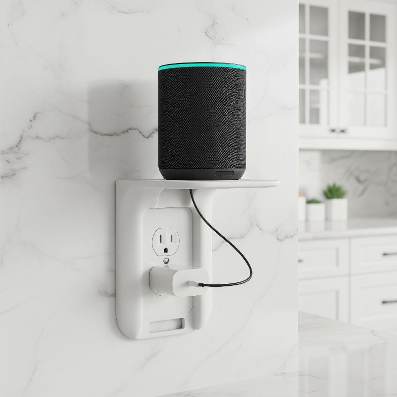 Home Outlet Bathroom - 1PC No Drill Wall Outlet Shelf