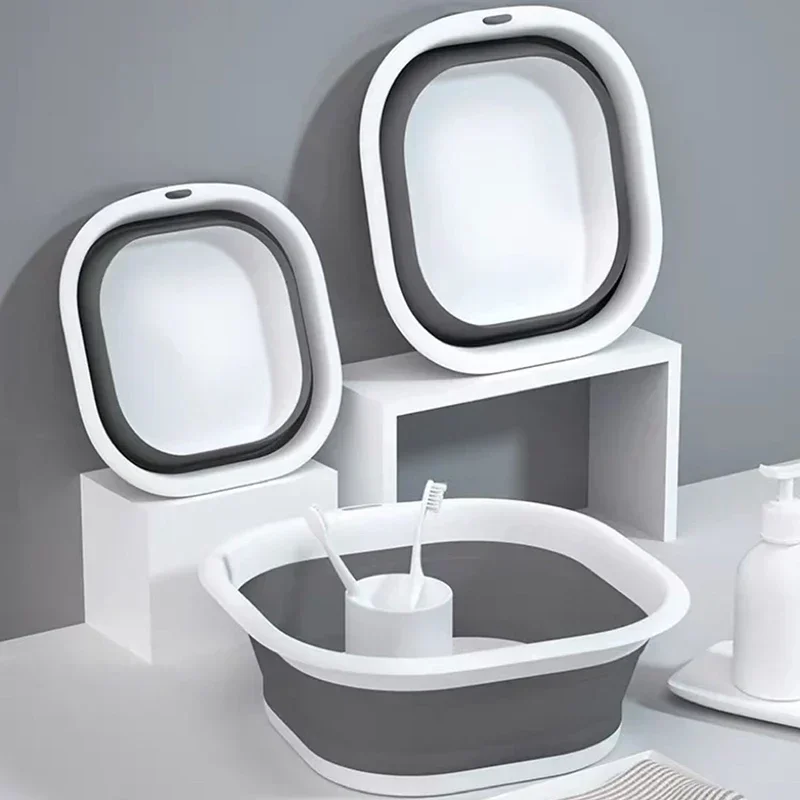 Home Bathroom Wash Basin - Plastic Folding Wash Basin, Portable Laundry