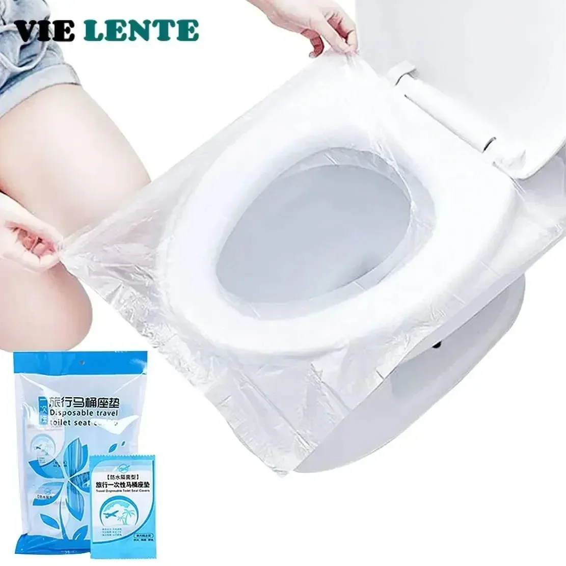Home Bathroom Gadgets - 10/50PCS Biodegradable Disposable Plastic Toilet Seat