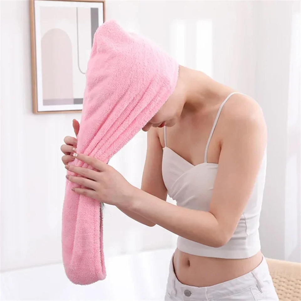 Home Bathroom Gadgets - 1PC Coral Fleece Hair Towel Wrap