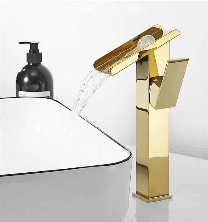 Becola Gold Brass Waterfall Wa - Home Bathroom Wash Basin recension och pris