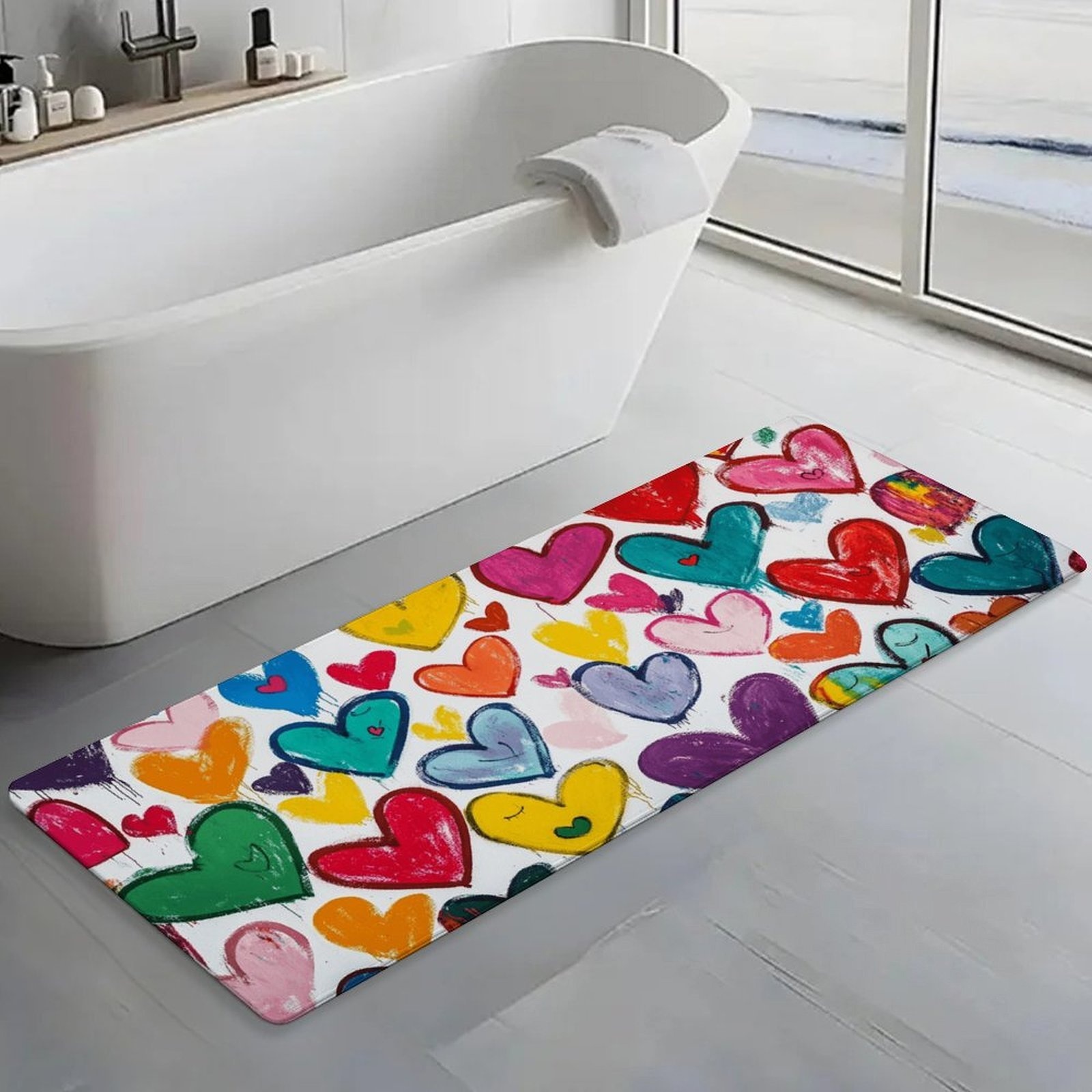 Crayon Graffiti Colorful Heart - Home Bathroom Tub recension och pris