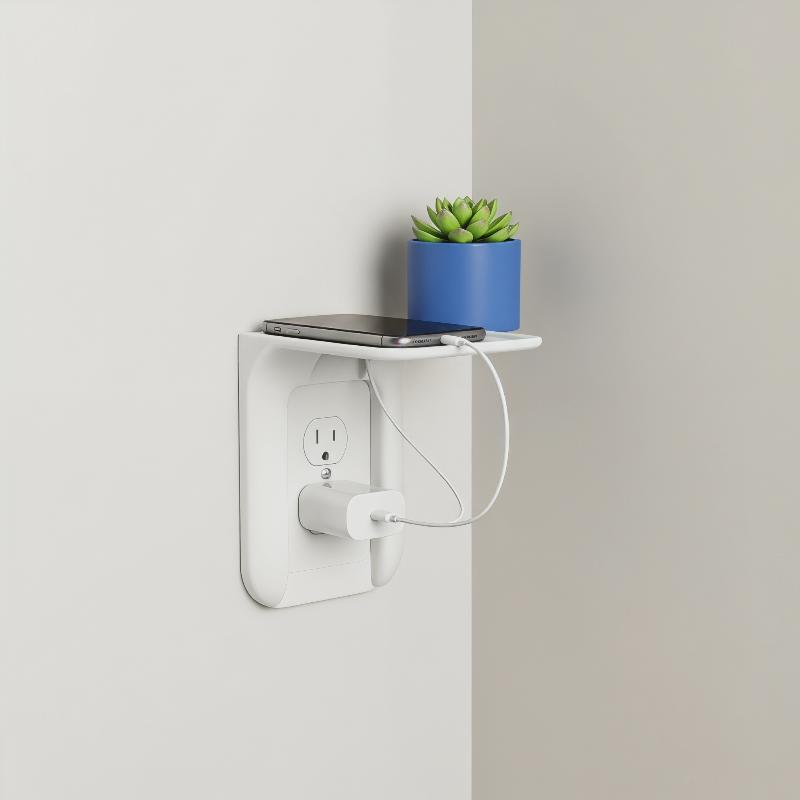 1PC No Drill Wall Outlet Shelf - Home Outlet Bathroom recension och pris