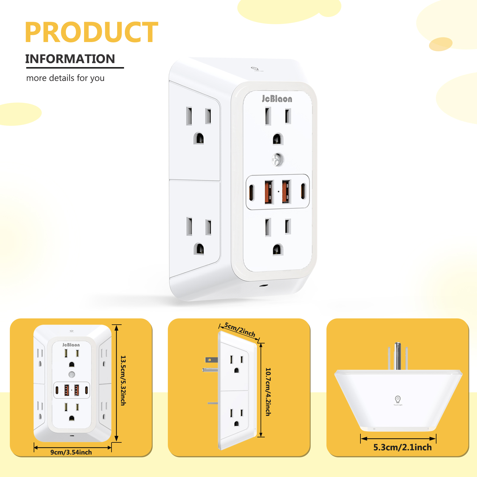USB C Wall Outlet with Night L - Home Outlet Bathroom recension och pris