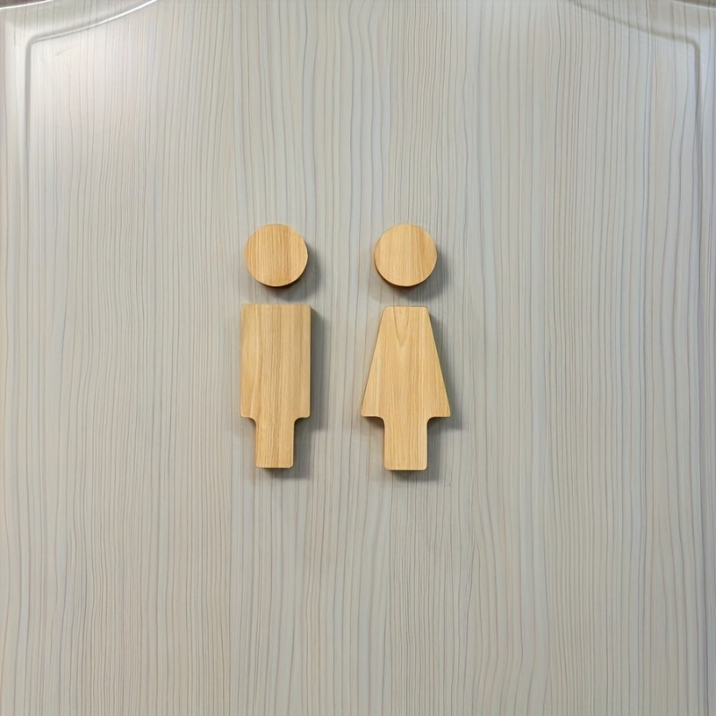 2PCS Wooden Bathroom Sign for  - Home Bathroom Gadgets recension och pris