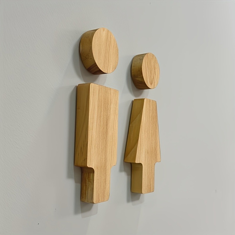 2PCS Wooden Bathroom Sign for  - Home Bathroom Gadgets recension och pris