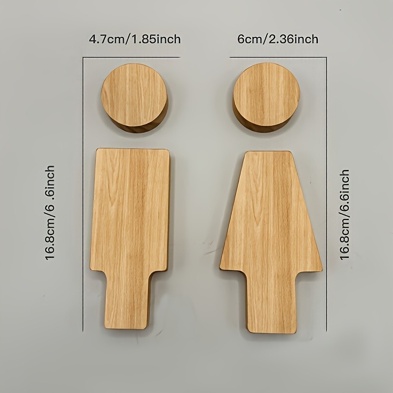 2PCS Wooden Bathroom Sign for  - Home Bathroom Gadgets recension och pris
