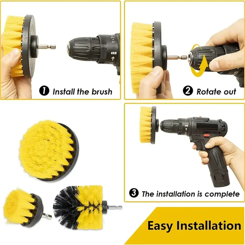 3 Pcs/Set Power Drill Brush Se - Home Bathroom Cleaner recension och pris