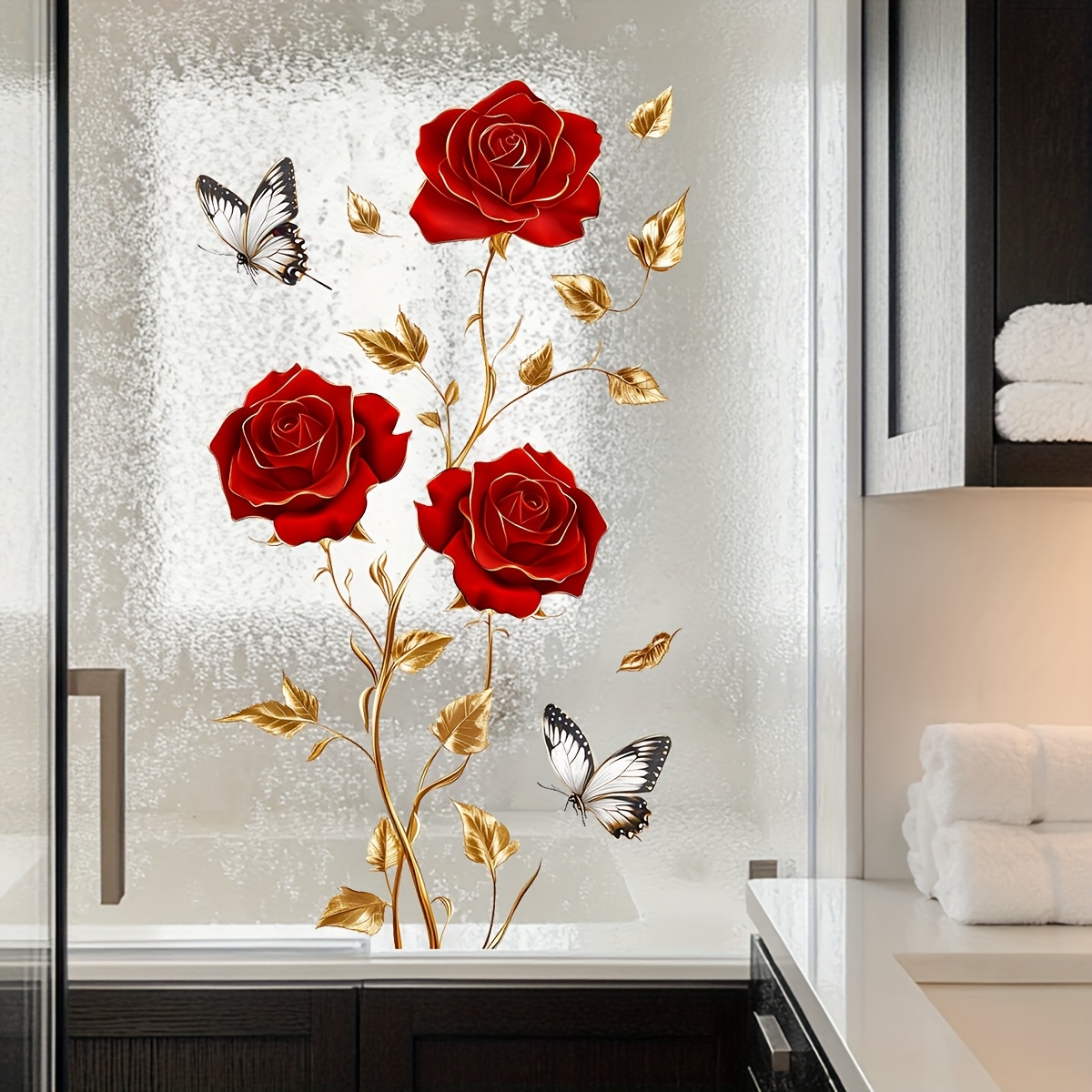 1Pc Charming and Romantic Red  - Home Bathroom Window recension och pris