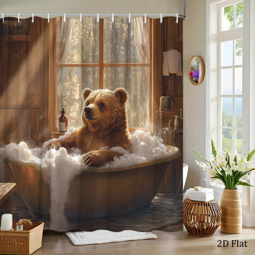 Bear Shower Curtain Featuring  - Home Bathroom Tub recension och pris