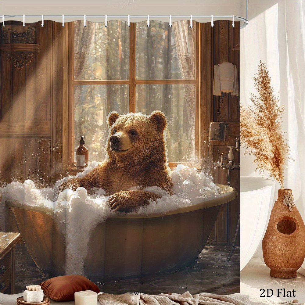 Bear Shower Curtain Featuring  - Home Bathroom Tub recension och pris