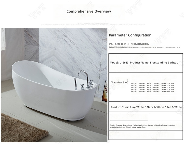 Freestanding Acrylic Bathtub,  - Home Bathroom Tub recension och pris