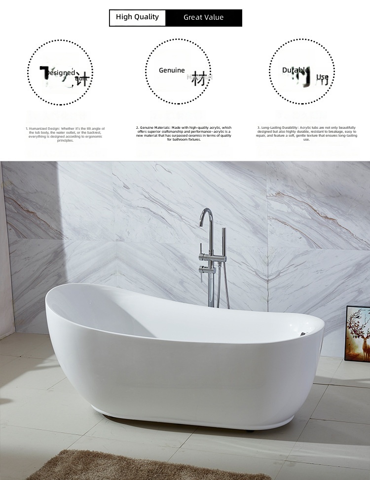 Freestanding Acrylic Bathtub,  - Home Bathroom Tub recension och pris